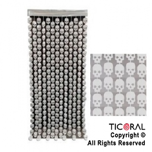 CORTINA CALAVERA BLANCA HALLOWEEN 2MT X 1MT x 1